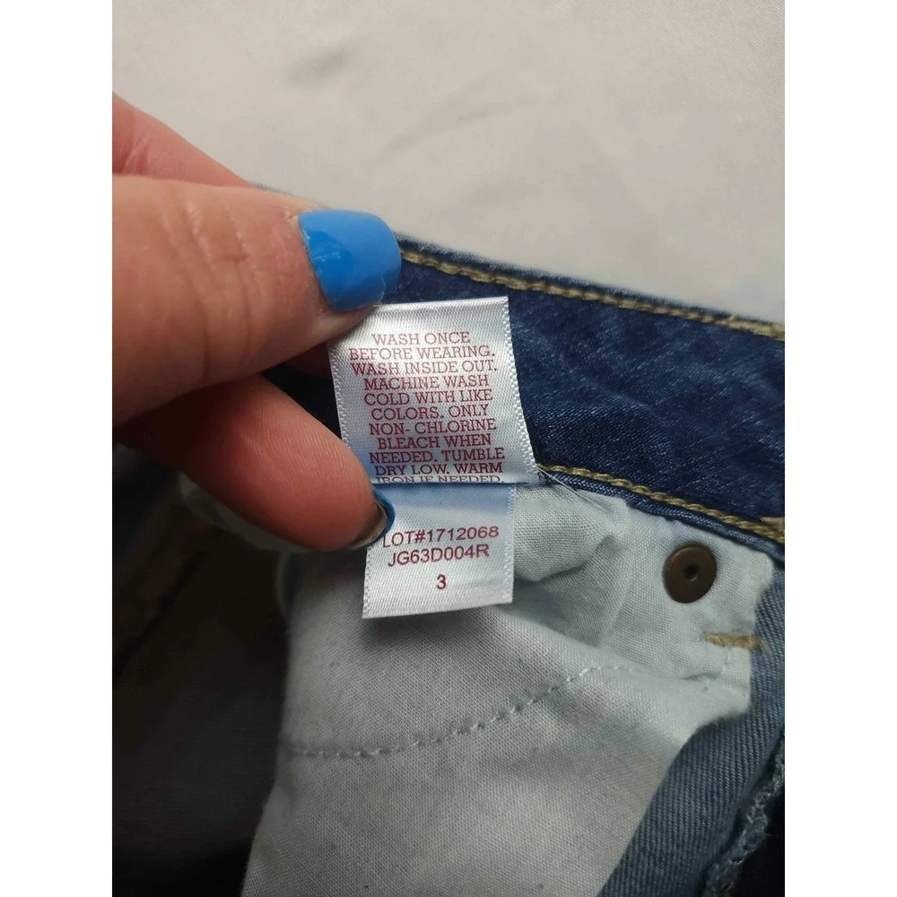 SO‎ Skinny Jeans Womens Size 3 Juniors Blue Denim Dark Wash Distressed Stretch